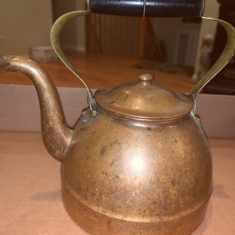 Nasco Made In Columbia Copper Teapot with  Black Wood Handle Laminaco